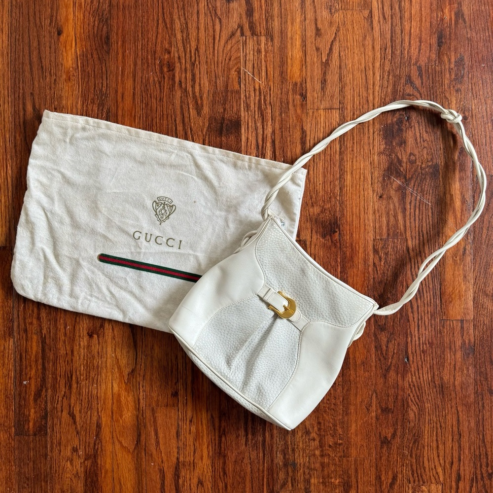 Vintage gucci leather shoulder bag 70s/80s